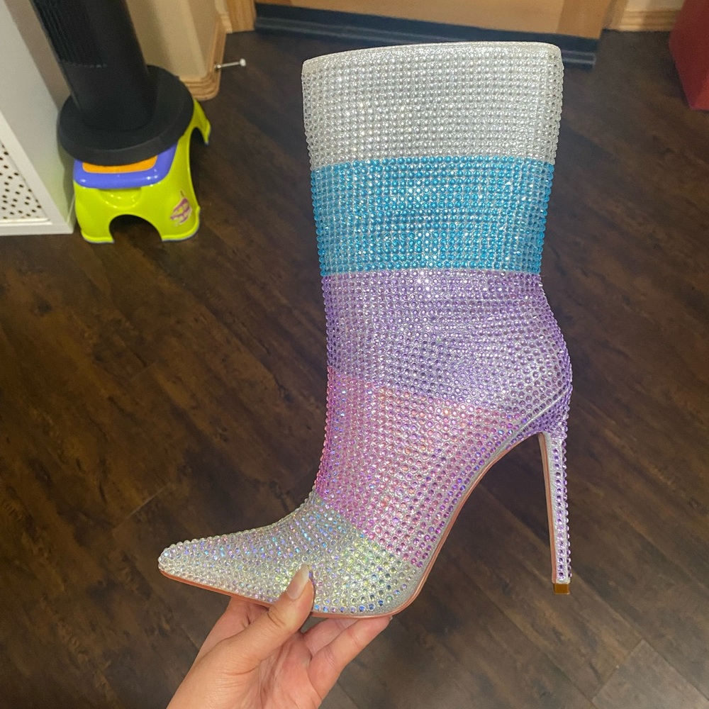 Colorful sparkly boots